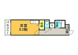 フレグランス日高2 1Kの間取図画像