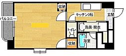 フローラ西原 1Kの間取図画像
