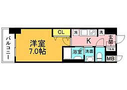 エステムコート広島国泰寺 1Kの間取図画像