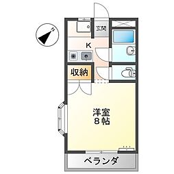 フォレスト,コーポ 1Kの間取図画像