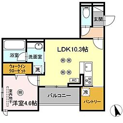 プラトーメゾン 1LDKの間取図画像