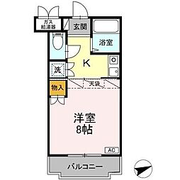ヴィラソレイユ 1Kの間取図画像