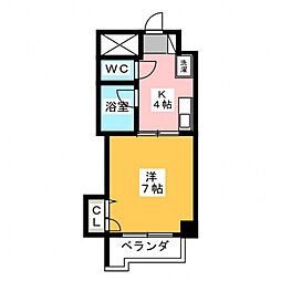 登ビル 1Kの間取図画像