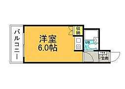 アメニティ吉島通り ワンルームの間取図画像