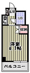 ヤスダ第2ビル ワンルームの間取図画像
