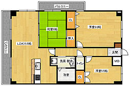 天衣中筋 3LDKの間取図画像