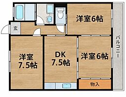 國光エクセレントビルディング 3DKの間取図画像