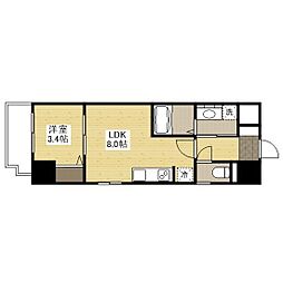 月光幟町壱番館 1LDKの間取図画像