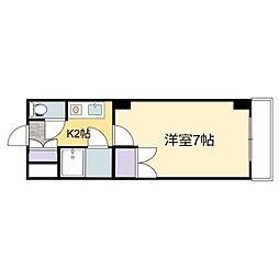 カルティエ城北通り 1Kの間取図画像