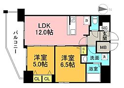 S-RESIDENCE国泰寺一丁目 2LDKの間取図画像