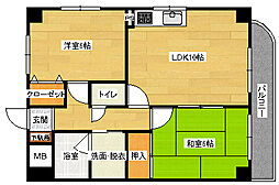 グラビスコート福本 2LDKの間取図画像
