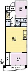 ハイネスアリタリア 2LDKの間取図画像