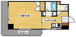 ベラ福本 1Kの間取図画像