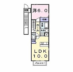 レジデンスゼファー 1LDKの間取図画像