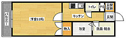 ボヌールポルト 1Kの間取図画像