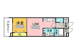 FLAX十日市 1LDKの間取図画像