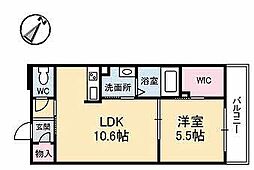 フォレスト曙 1LDKの間取図画像
