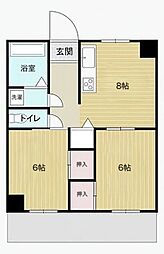 第1好木ビル 2LDKの間取図画像