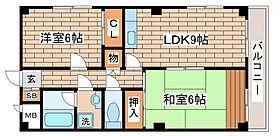 浜田ビル 602 ｜ 兵庫県神戸市長田区大橋町10丁目（賃貸マンション2LDK・6階・58.24㎡） その2