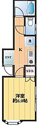 コーポ川島 1Kの間取図画像