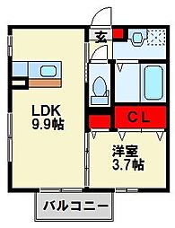 ソレイユ鳴水 1LDKの間取図画像