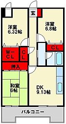 オロマーレ折尾南2 3LDKの間取図画像