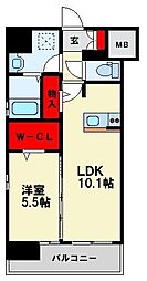ザ・レジデンス黒崎駅南 1LDKの間取図画像
