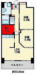 フェリス桃園公園通り 2LDKの間取図画像