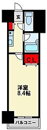 ギャラン筒井 1Kの間取図画像