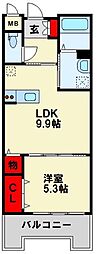 アースコート桜通り 1LDKの間取図画像