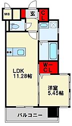 レジェンド157 1LDKの間取図画像
