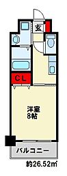 シンフォニー祇園 1Kの間取図画像