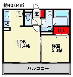 イース黒崎 1LDKの間取図画像