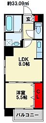 ウイン黒崎 1LDKの間取図画像