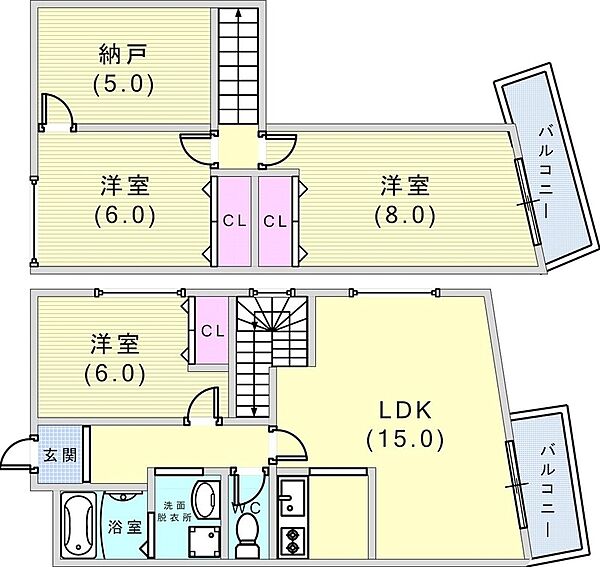 リアンジェ六甲 105｜兵庫県神戸市灘区箕岡通1丁目(賃貸マンション3SLDK・1階・88.31㎡)の写真 その2