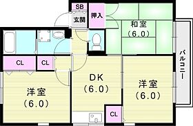 ジュネス北六甲II  ｜ 兵庫県神戸市北区有野町唐櫃（賃貸アパート3DK・2階・53.70㎡） その2