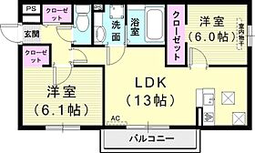 ラ・ヴェール杉尾台  ｜ 兵庫県神戸市北区杉尾台2丁目（賃貸アパート2LDK・2階・55.28㎡） その2