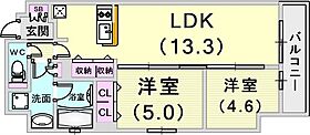 クロスレジデンス神戸元町  ｜ 兵庫県神戸市中央区元町通4丁目6-3（賃貸マンション2LDK・10階・52.53㎡） その2