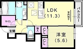 Arpege  ｜ 兵庫県神戸市北区有野町有野（賃貸アパート1LDK・1階・45.50㎡） その2