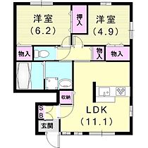 ドリーム藤原台A  ｜ 兵庫県神戸市北区藤原台南町3丁目12-3（賃貸アパート2LDK・1階・53.96㎡） その2