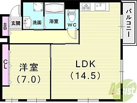 メゾン上甲東園  ｜ 兵庫県西宮市上甲東園2丁目5-3（賃貸マンション1LDK・1階・50.98㎡） その2