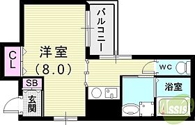 FLAT34西宮  ｜ 兵庫県西宮市戸田町3-15（賃貸マンション1K・8階・26.56㎡） その2