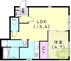 リタ・フレール一番町  ｜ 兵庫県西宮市甲子園一番町（賃貸アパート1LDK・1階・40.39㎡） その2