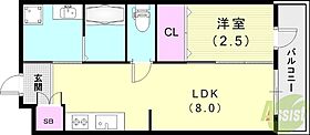 AILE甲東園  ｜ 兵庫県西宮市神呪町（賃貸マンション1LDK・1階・25.35㎡） その2