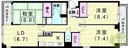 甲南山手ミオ 2階/-