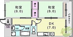 プラントパイン御影 2DKの間取図画像