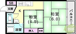 サムティ青木 2Kの間取図画像