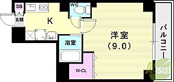 ドエル深江 1Kの間取図画像
