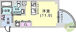 リッツコート六甲 ワンルームの間取図画像