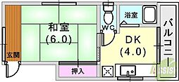 田中ハイツ 1DKの間取図画像